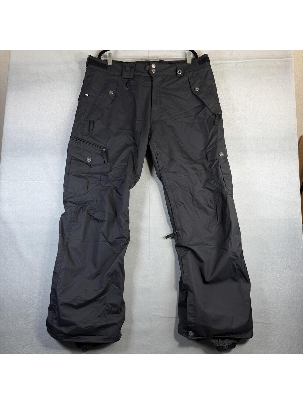 686 Smarty Snowboarding Pants Mens XL Black Lined Cargo Pocket Adjustable Ski